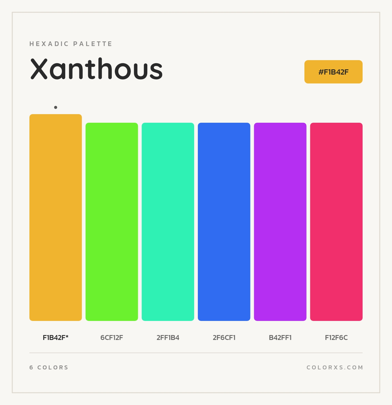 Xanthous - Hexadic Color Palette
