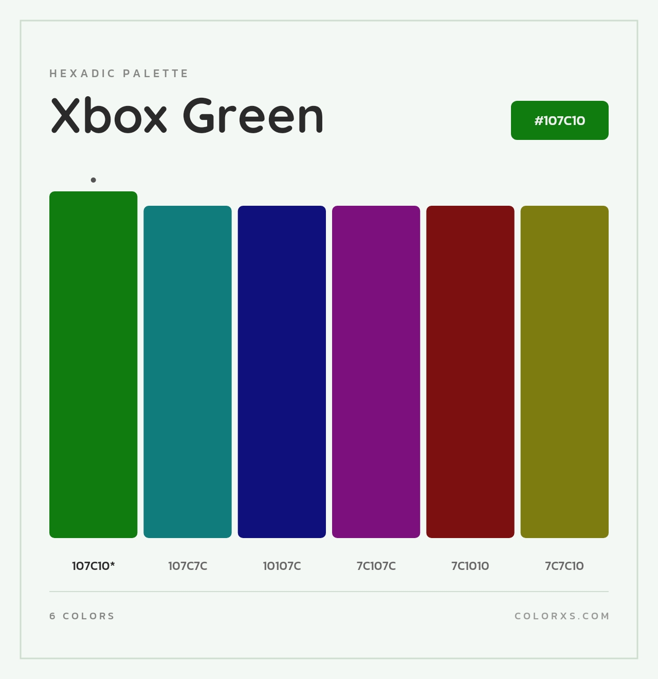 Xbox Green - Hexadic Color Palette