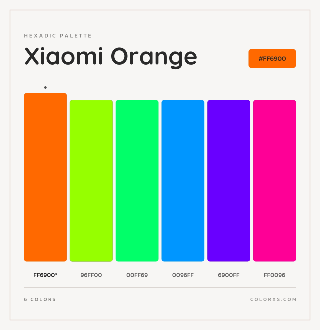 Xiaomi Orange - Hexadic Color Palette