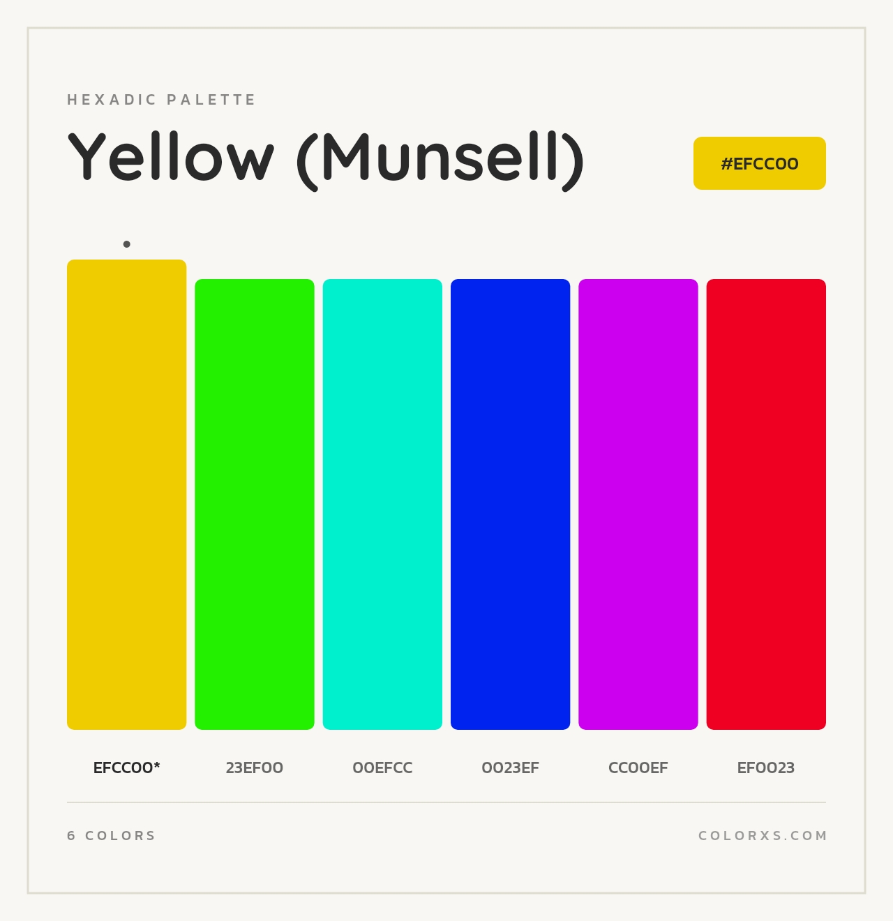 Yellow (Munsell) - Hexadic Color Palette