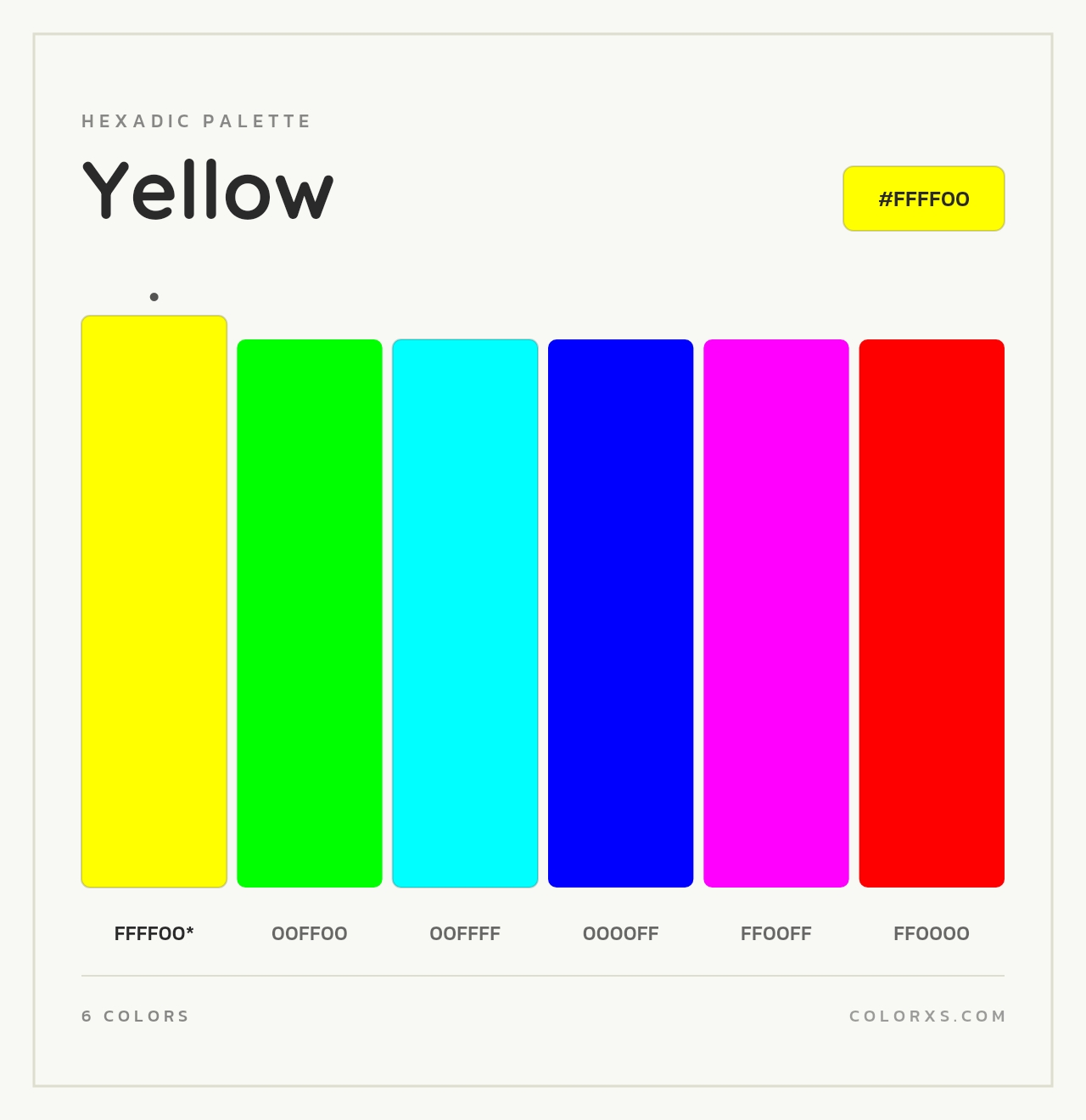 Yellow - Hexadic Color Palette