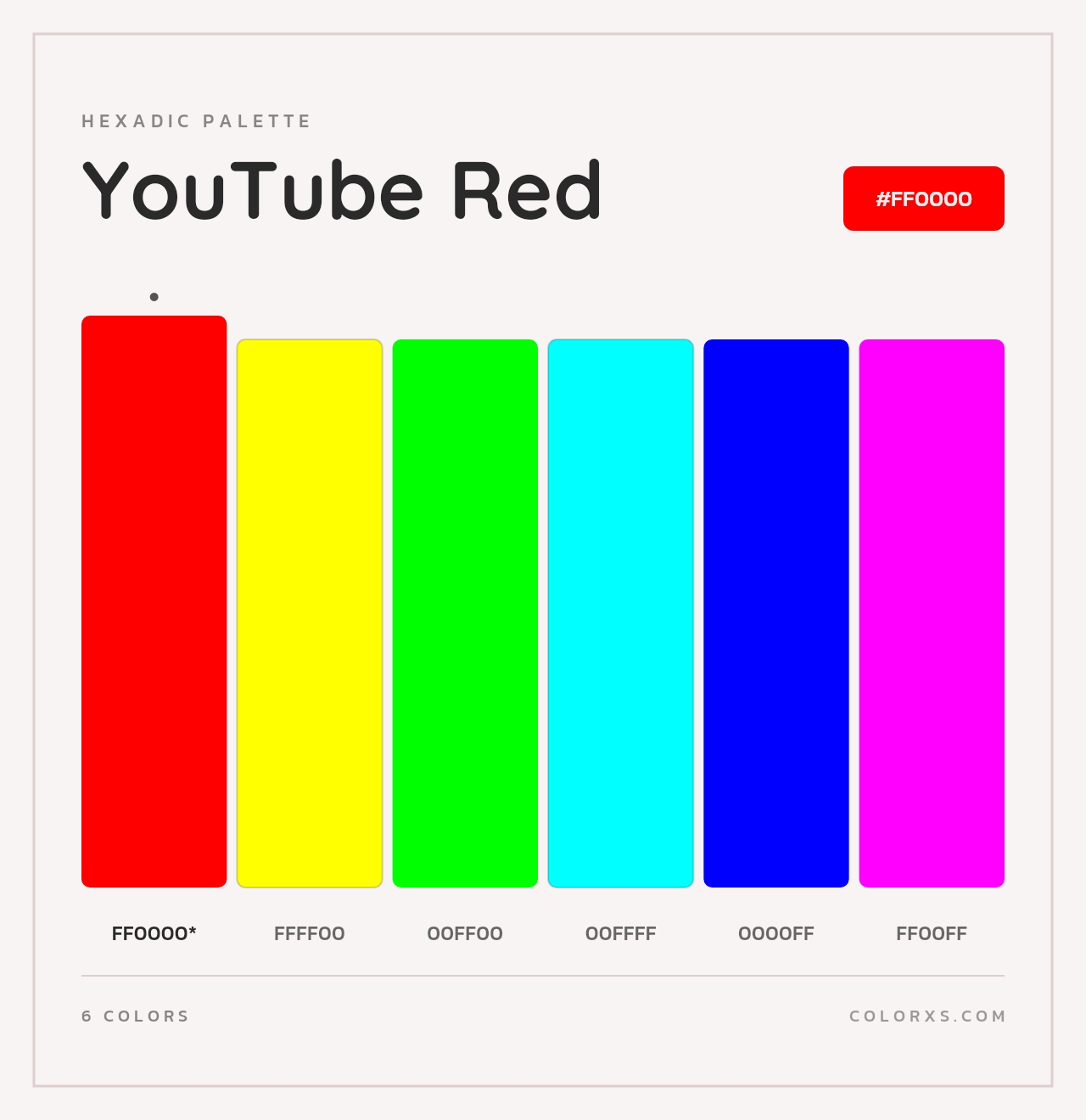 YouTube Red - Hexadic Color Palette