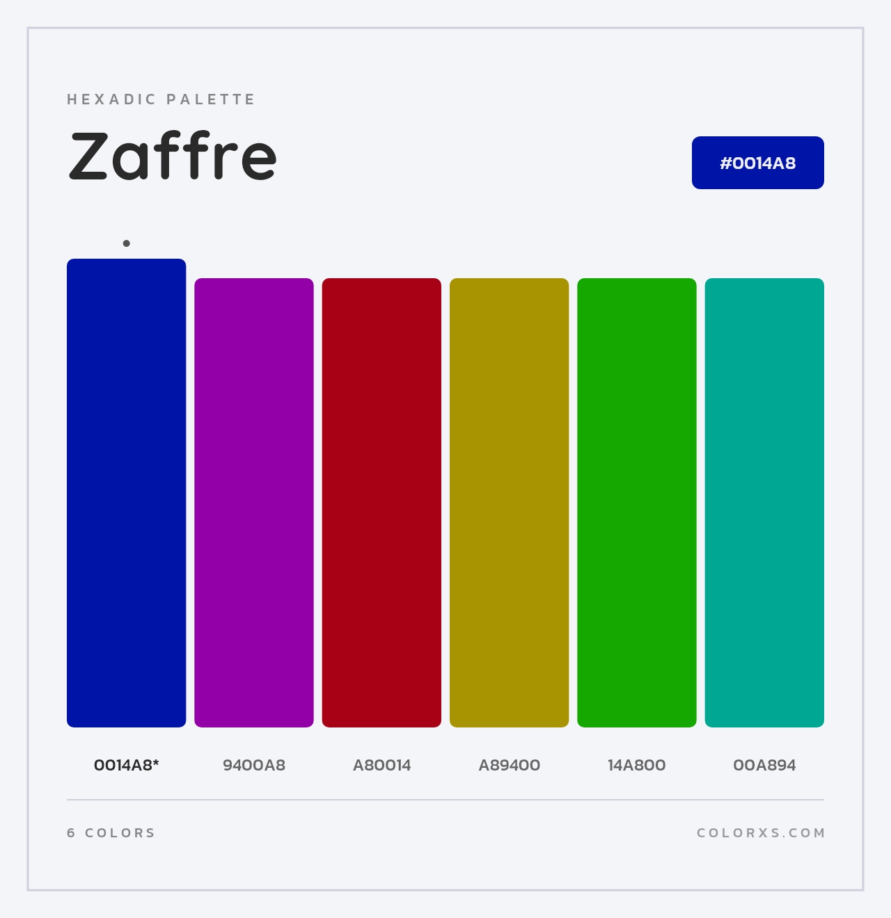 Zaffre - Hexadic Color Palette