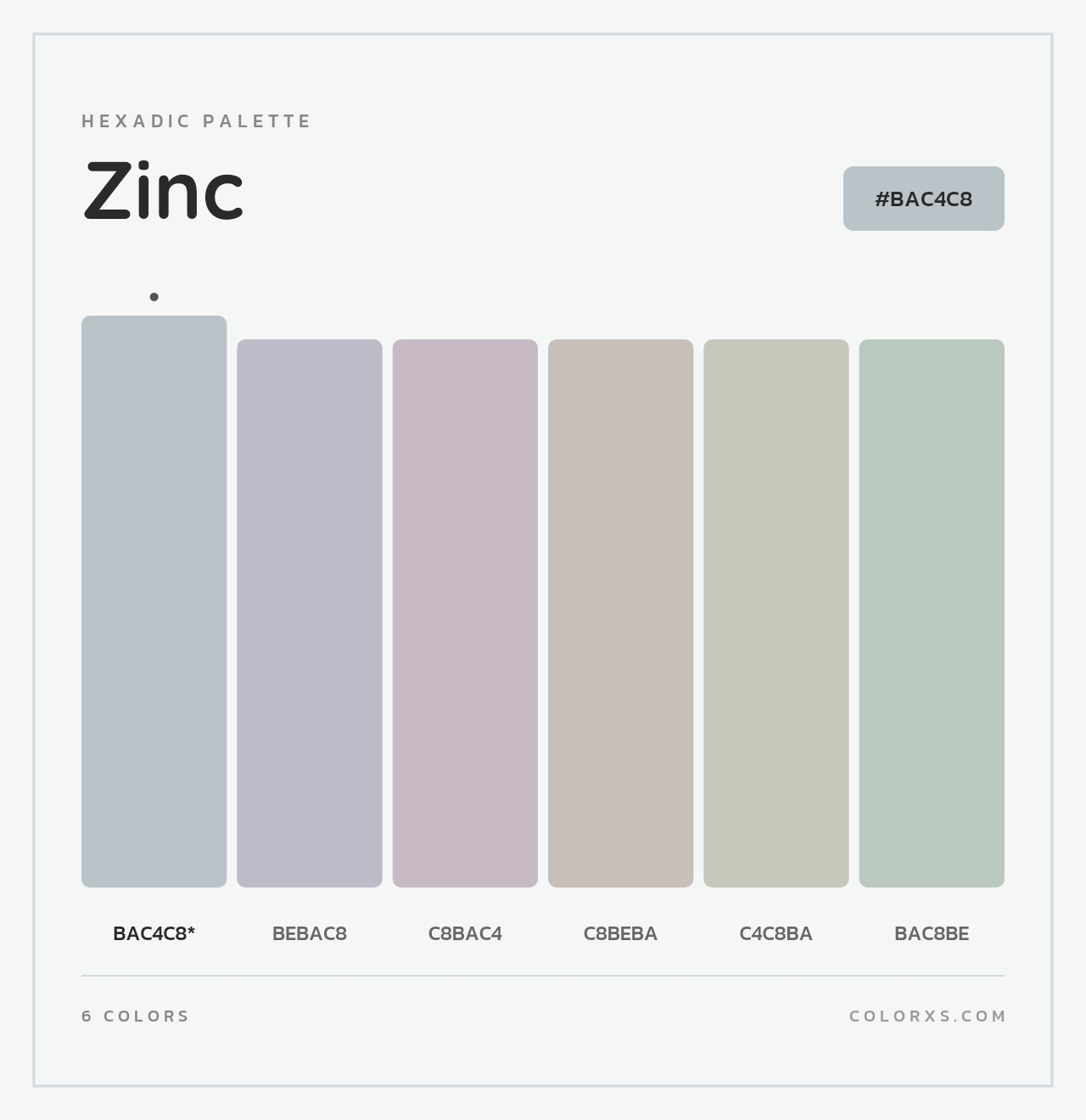 Zinc - Hexadic Color Palette