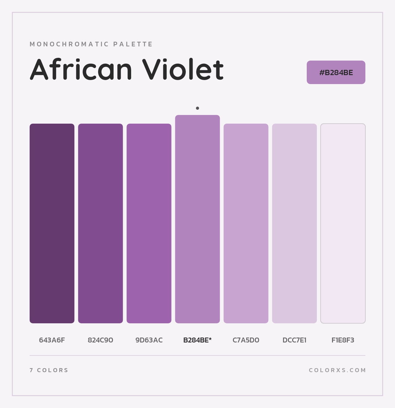 African Violet - Monochromatic Color Palette