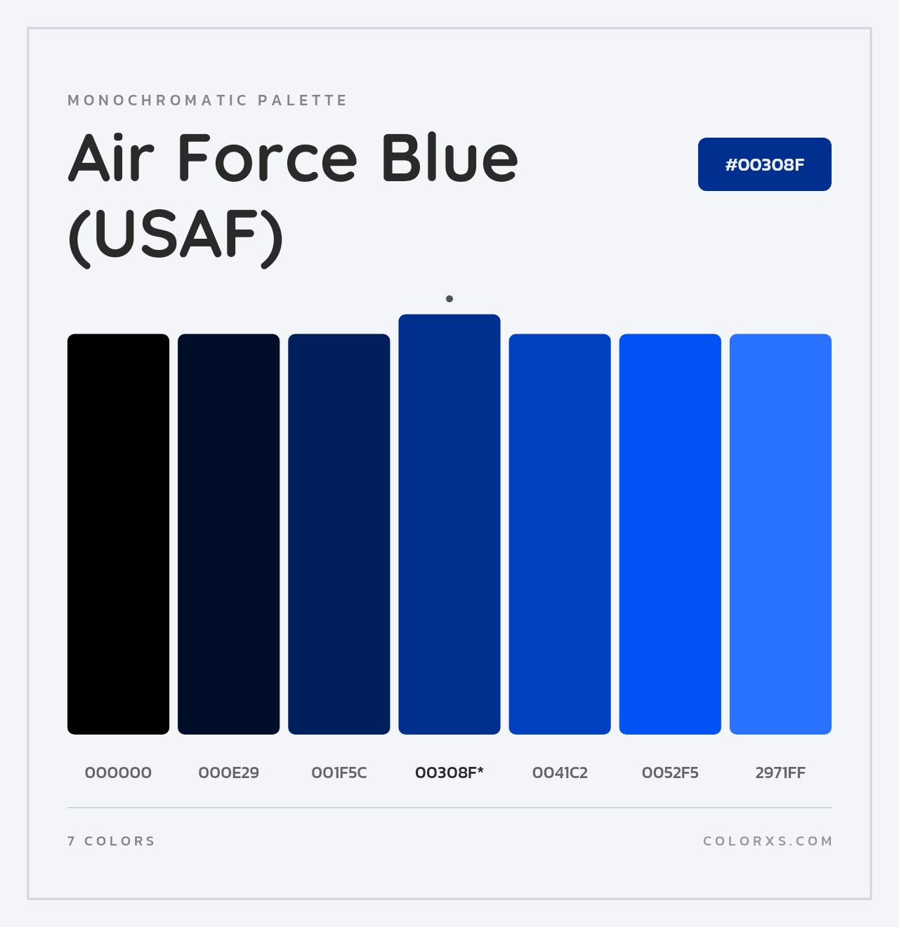 Air Force Blue (USAF) - Monochromatic Color Palette