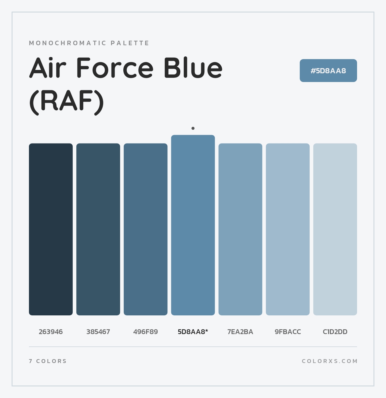 Air Force Blue (RAF) - Monochromatic Color Palette