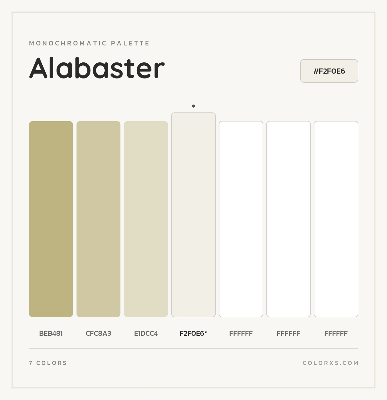 Alabaster - Monochromatic Color Palette