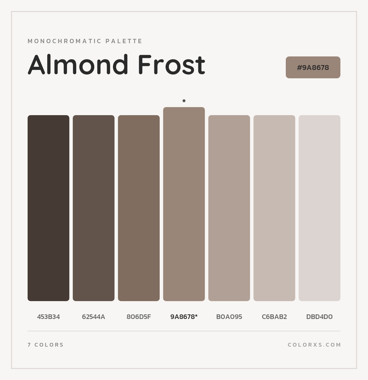Almond Frost - Monochromatic Color Palette