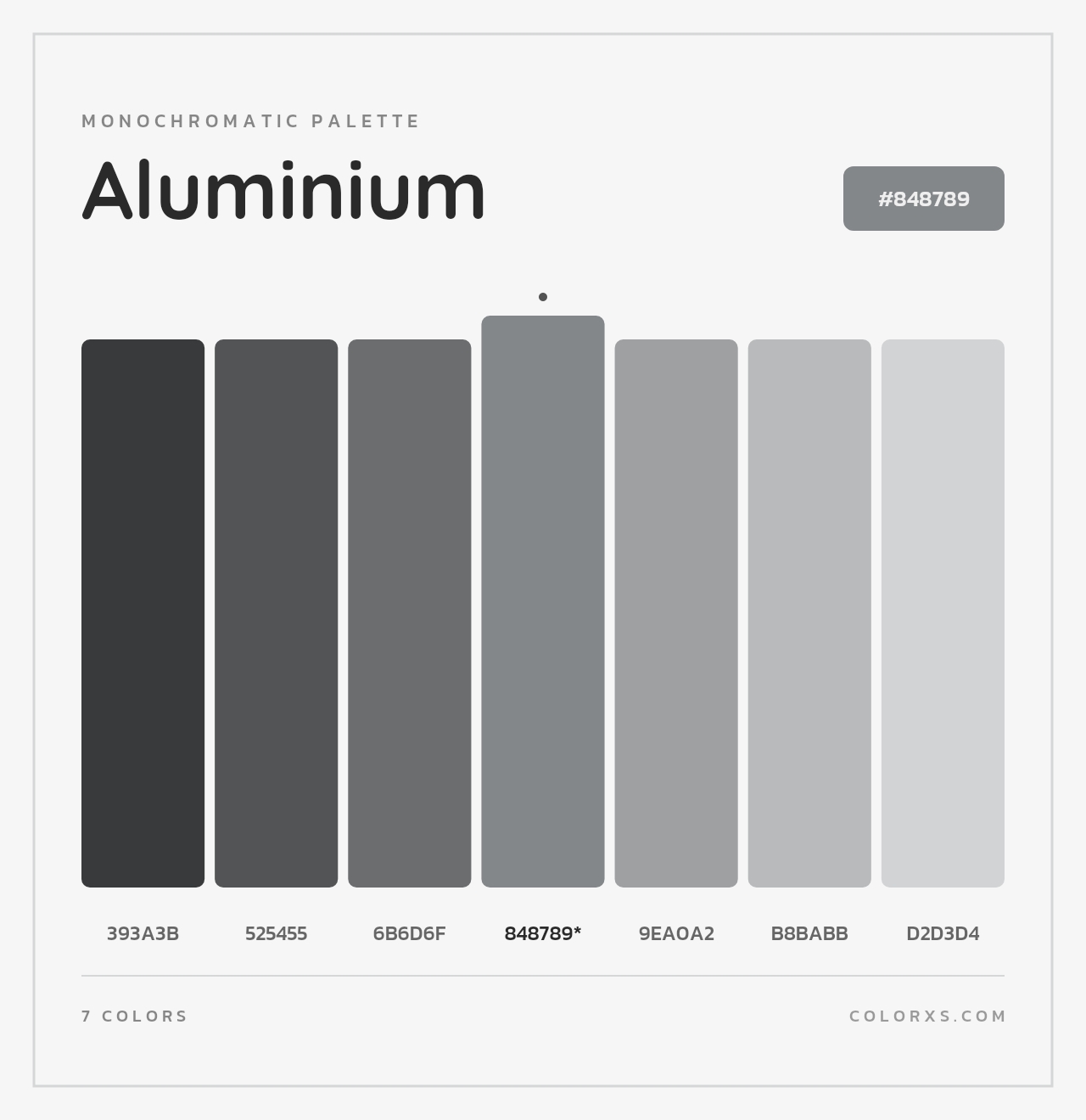 Aluminium - Monochromatic Color Palette