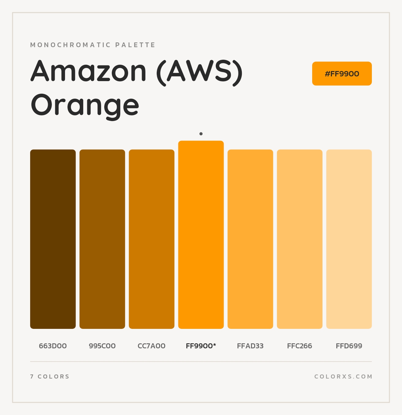 Amazon (AWS) Orange - Monochromatic Color Palette