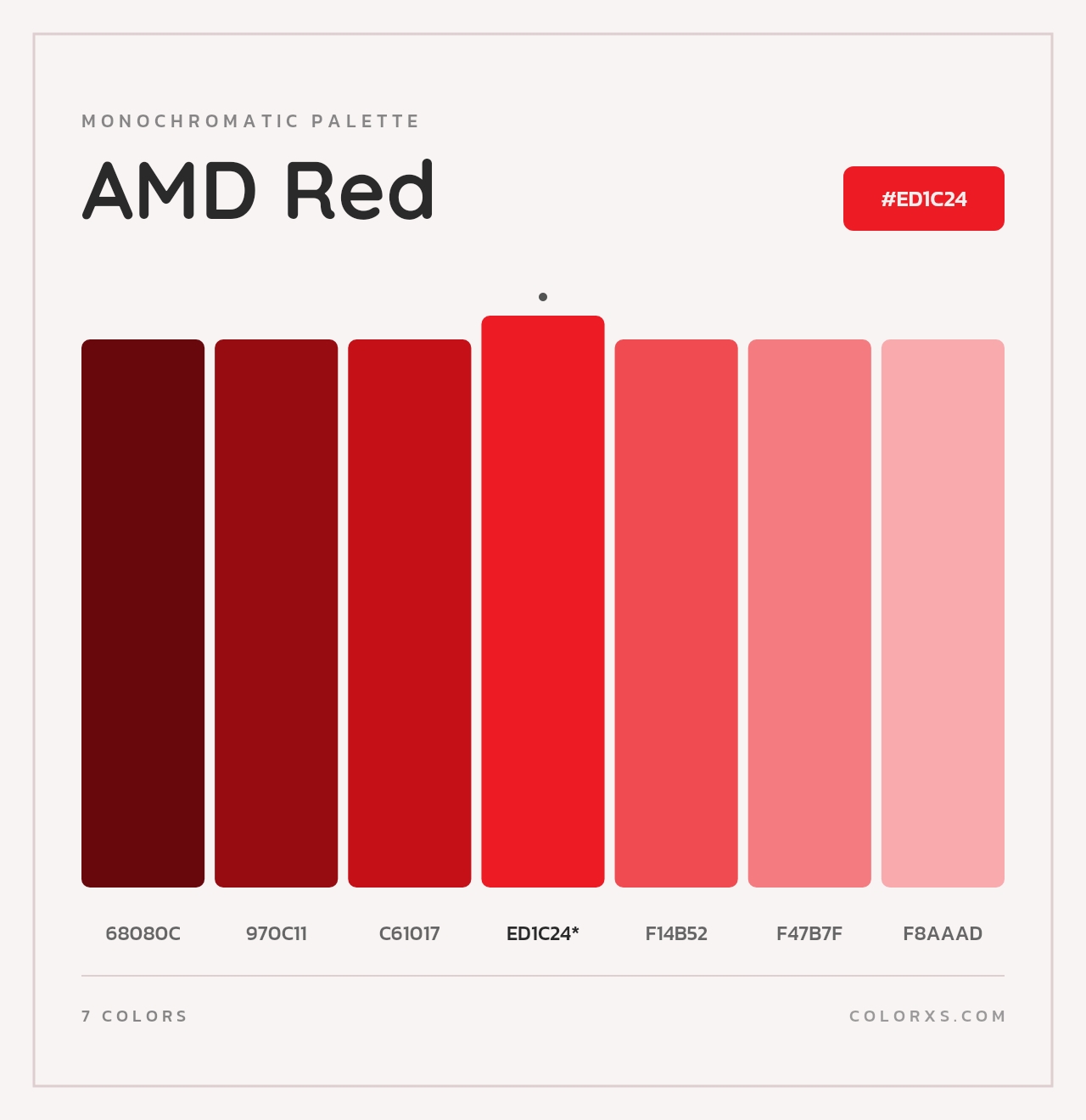 AMD Red - Monochromatic Color Palette