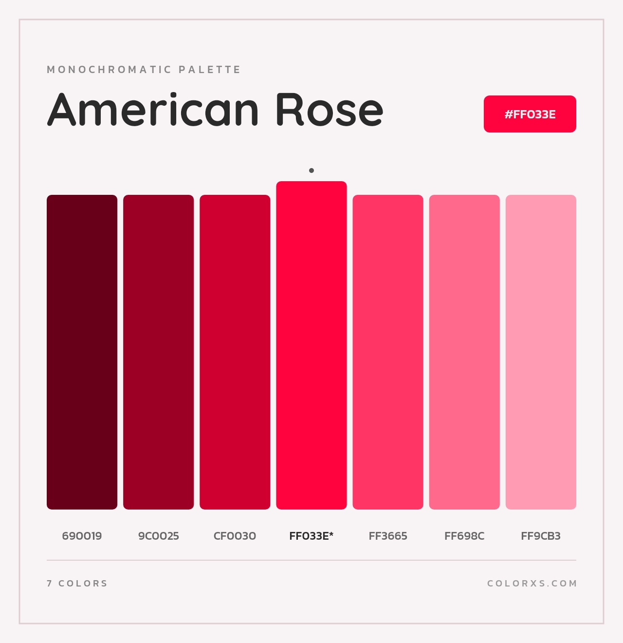 American Rose - Monochromatic Color Palette