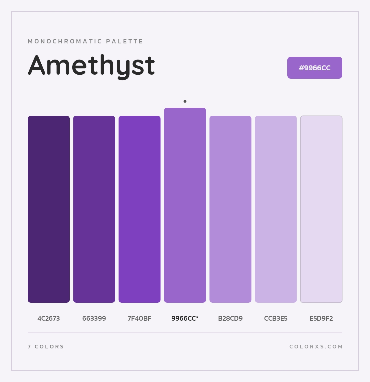 Amethyst - Monochromatic Color Palette