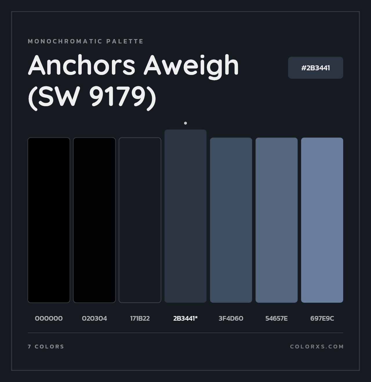 Anchors Aweigh (SW 9179) - Monochromatic Color Palette