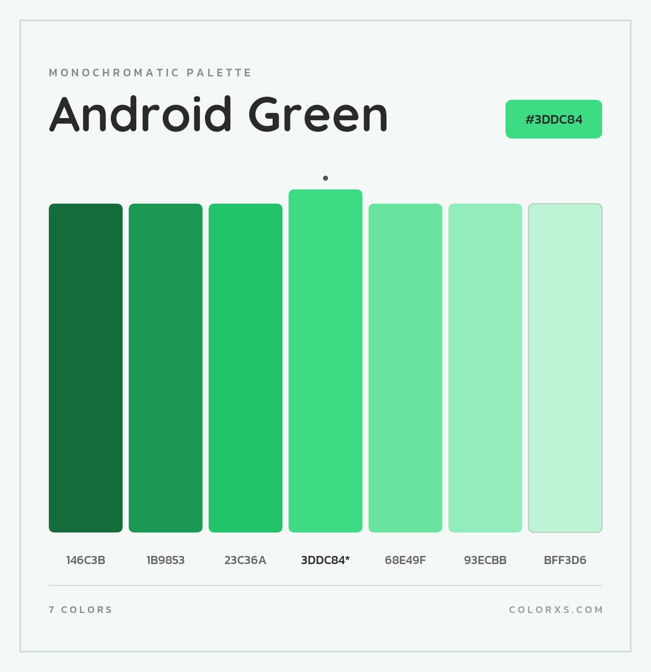 Android Green - Monochromatic Color Palette