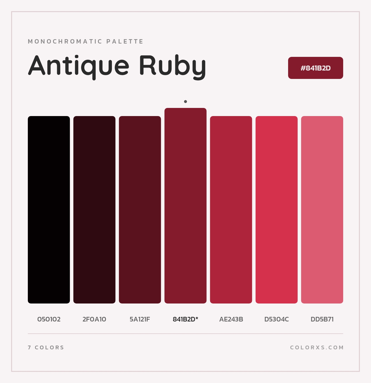 Antique Ruby - Monochromatic Color Palette