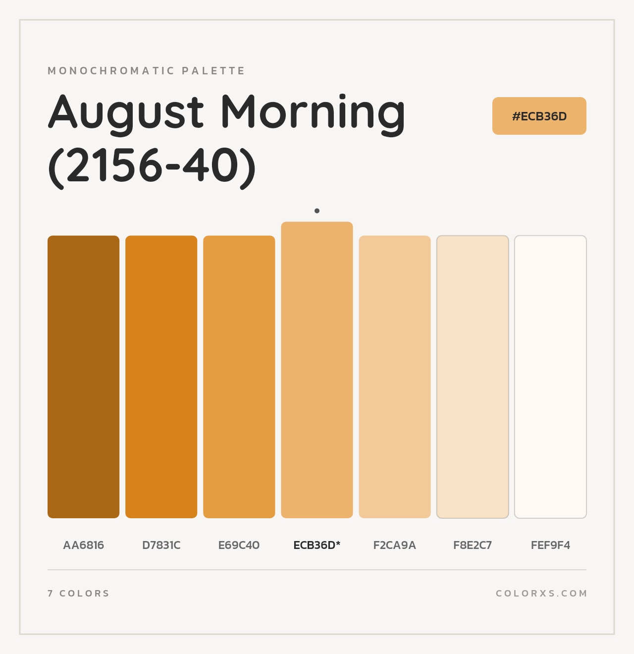 August Morning (2156-40) - Monochromatic Color Palette