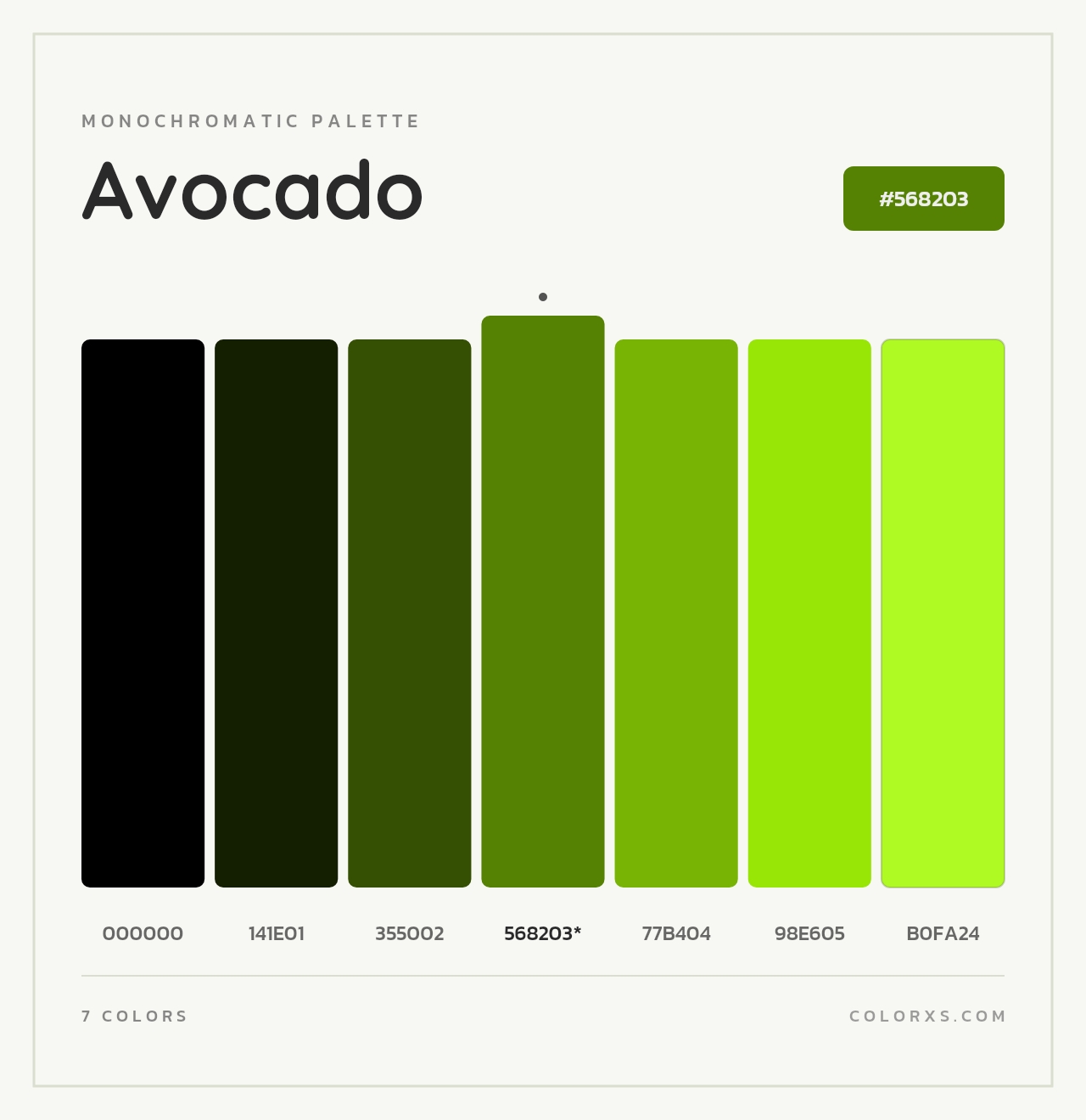 Avocado - Monochromatic Color Palette