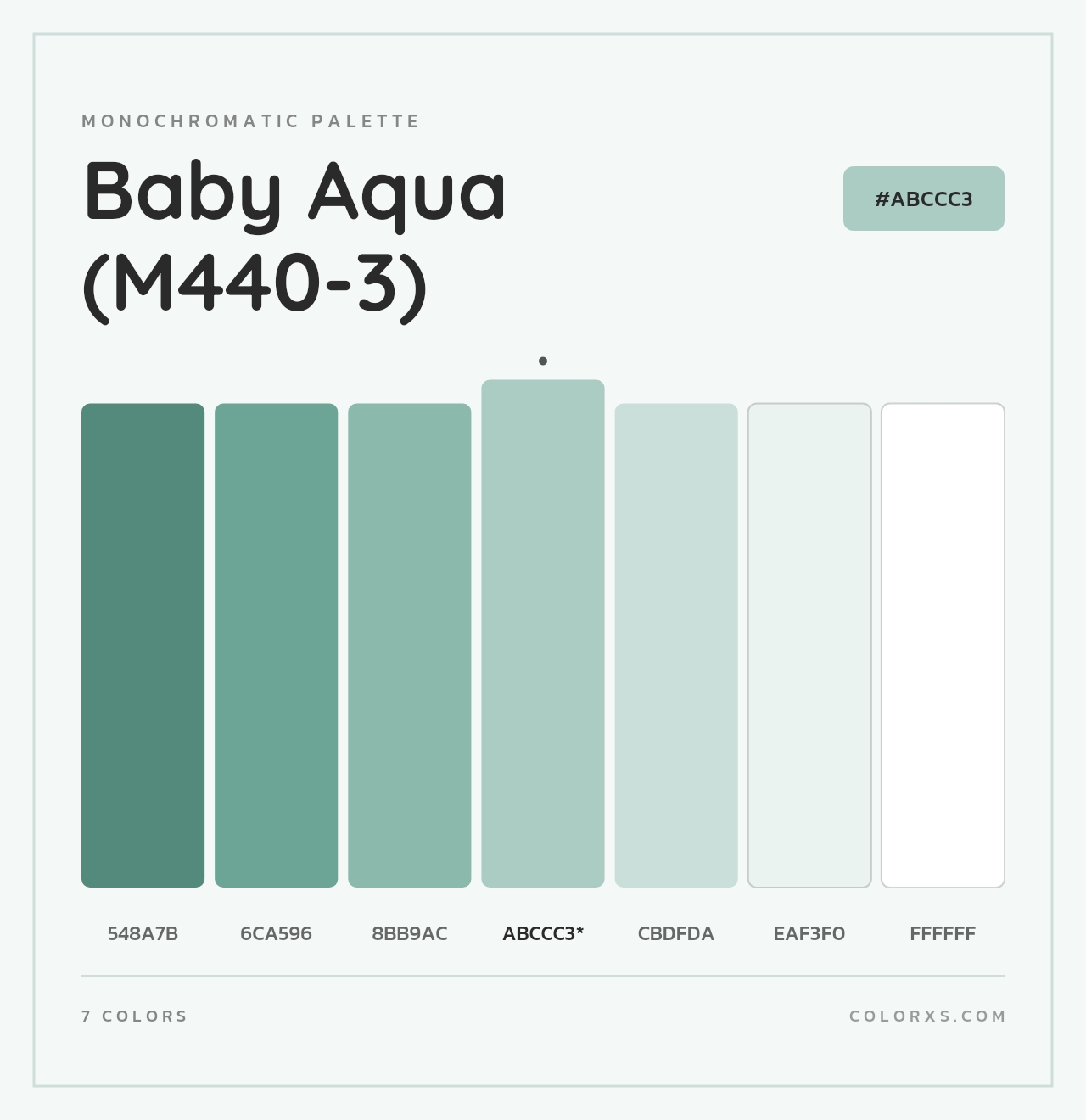 Baby Aqua (M440-3) - Monochromatic Color Palette
