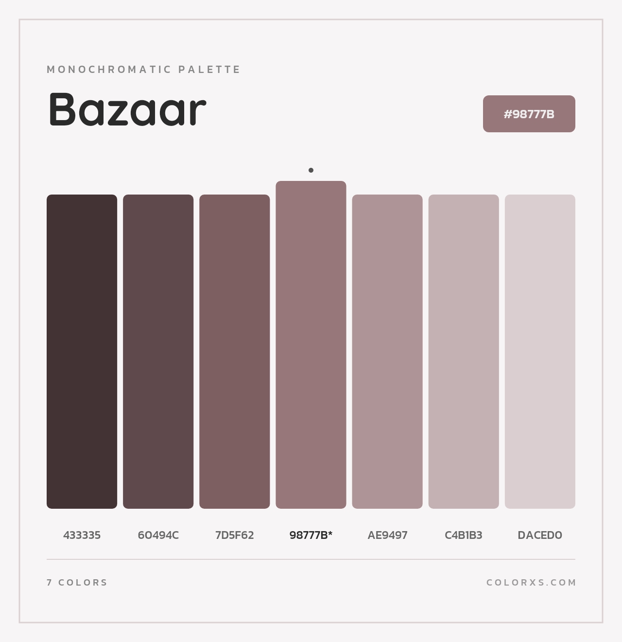 Bazaar - Monochromatic Color Palette