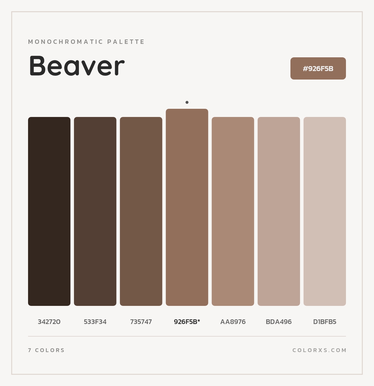 Beaver - Monochromatic Color Palette