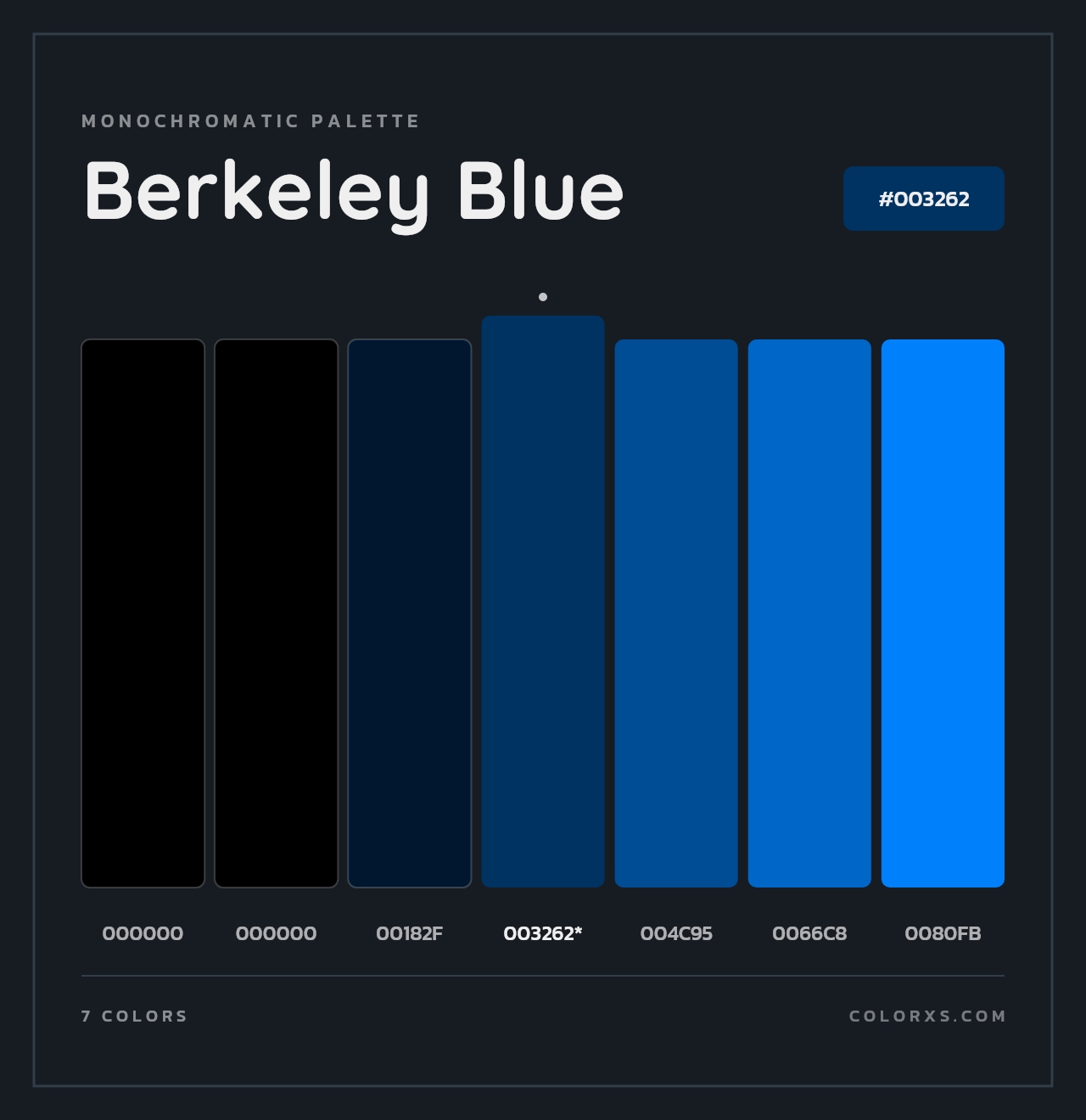 Berkeley Blue - Monochromatic Color Palette
