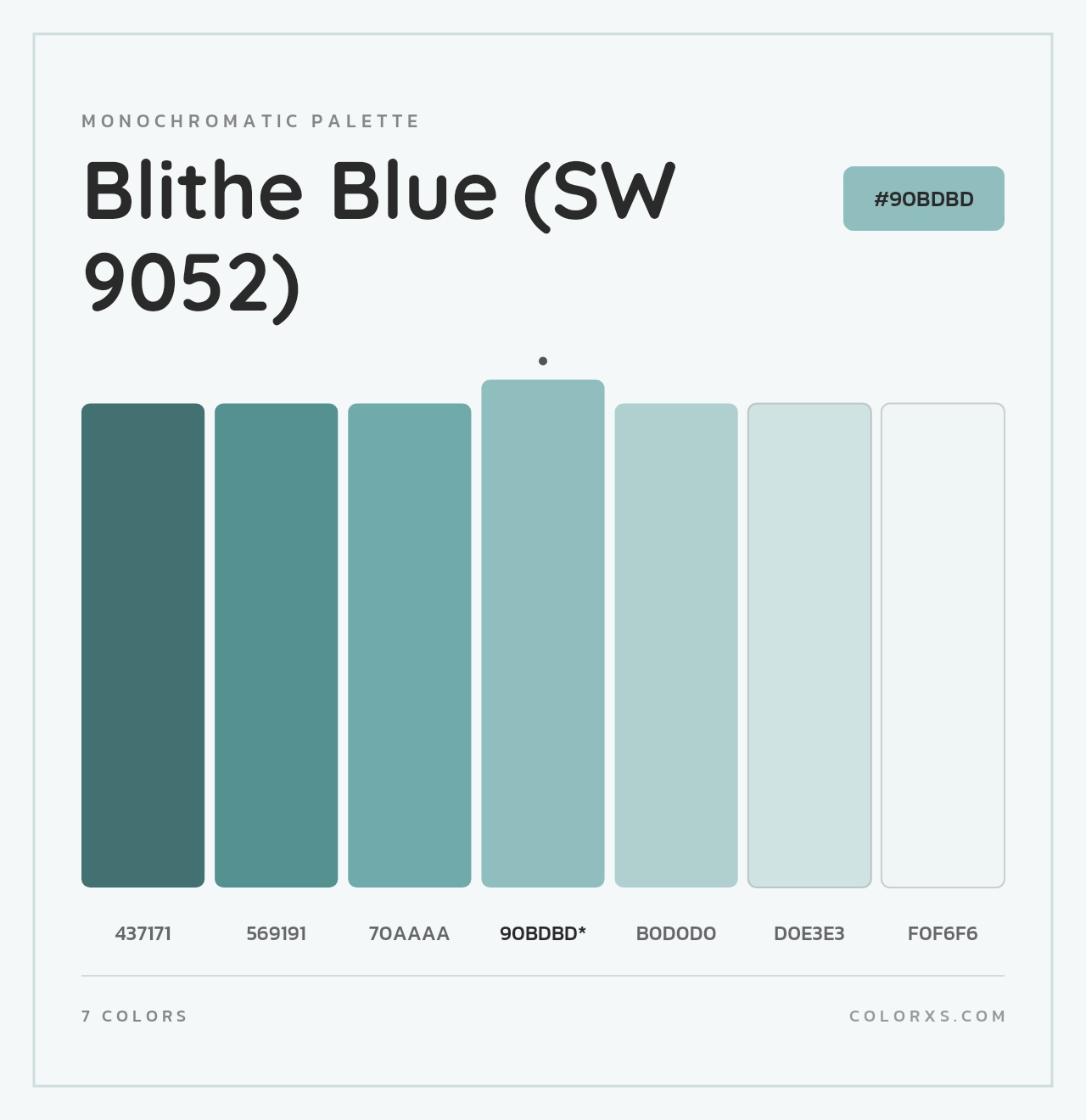 Blithe Blue (SW 9052) - Monochromatic Color Palette