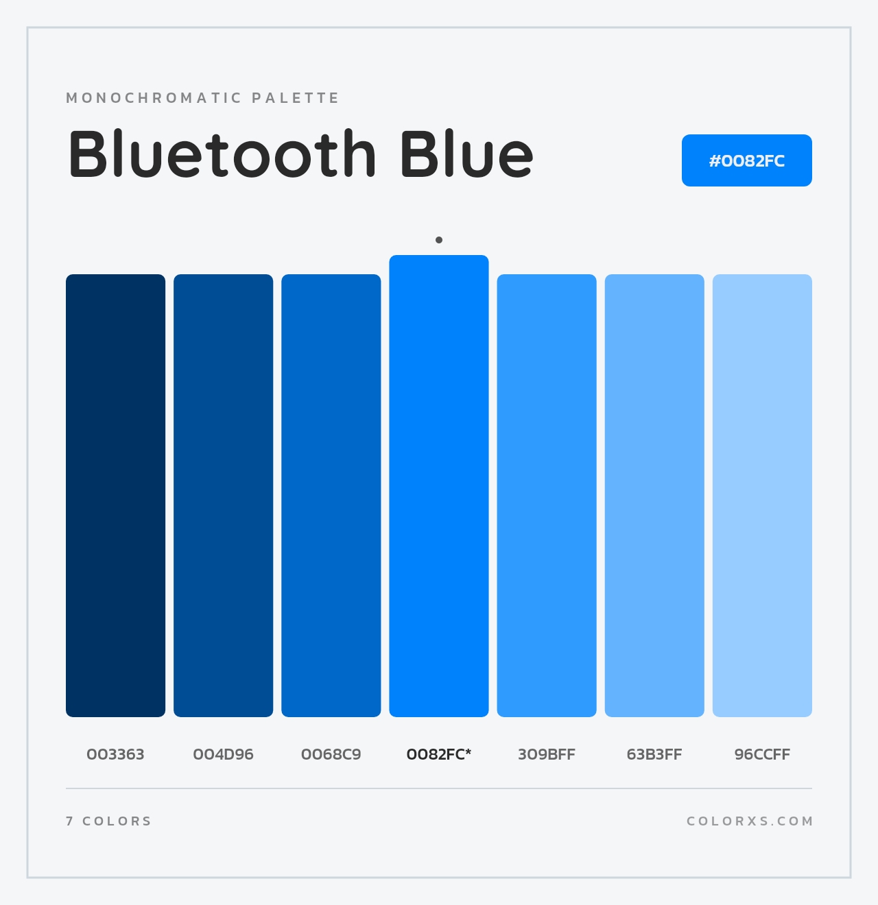 Bluetooth Blue - Monochromatic Color Palette
