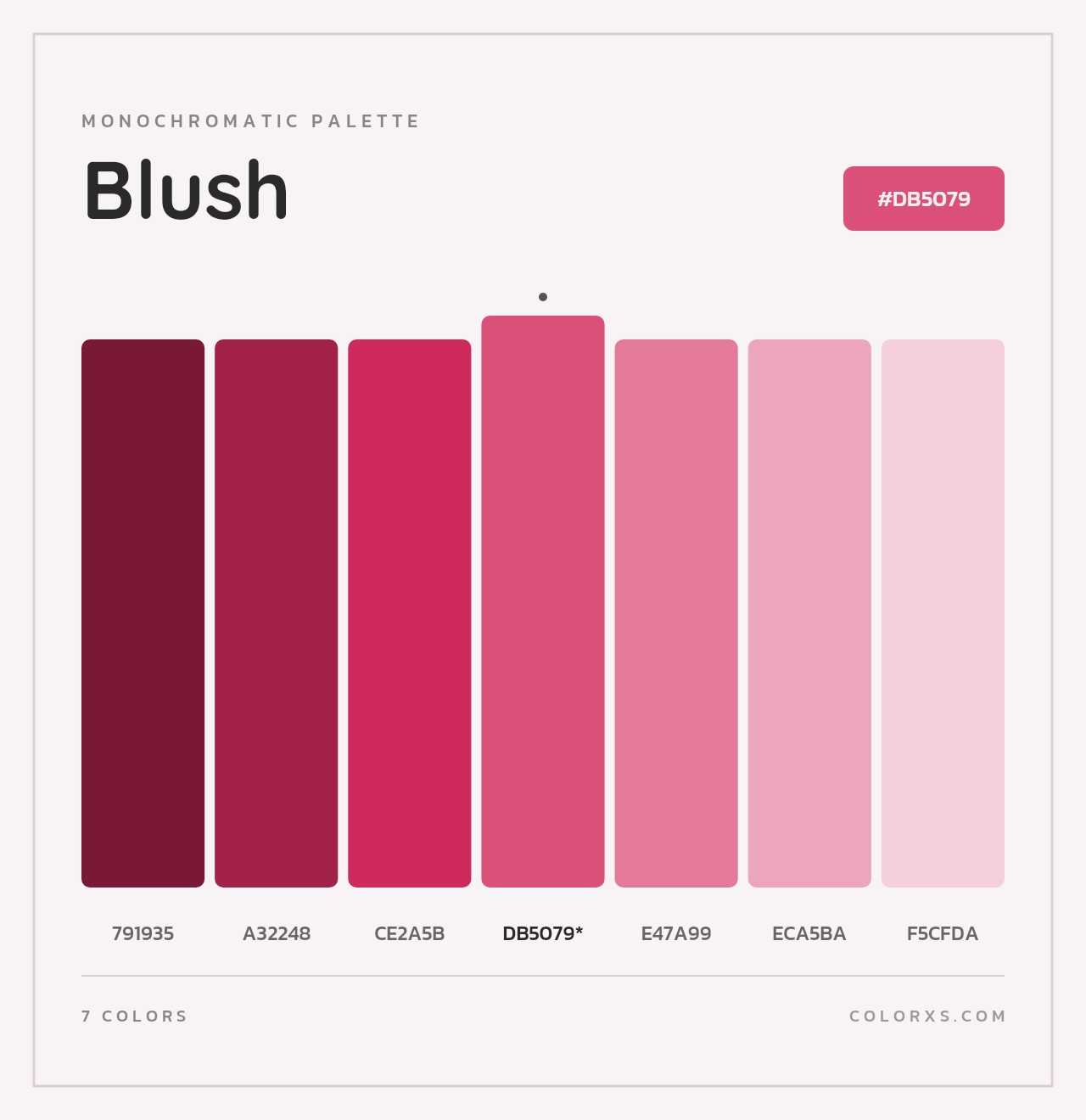 Blush - Monochromatic Color Palette