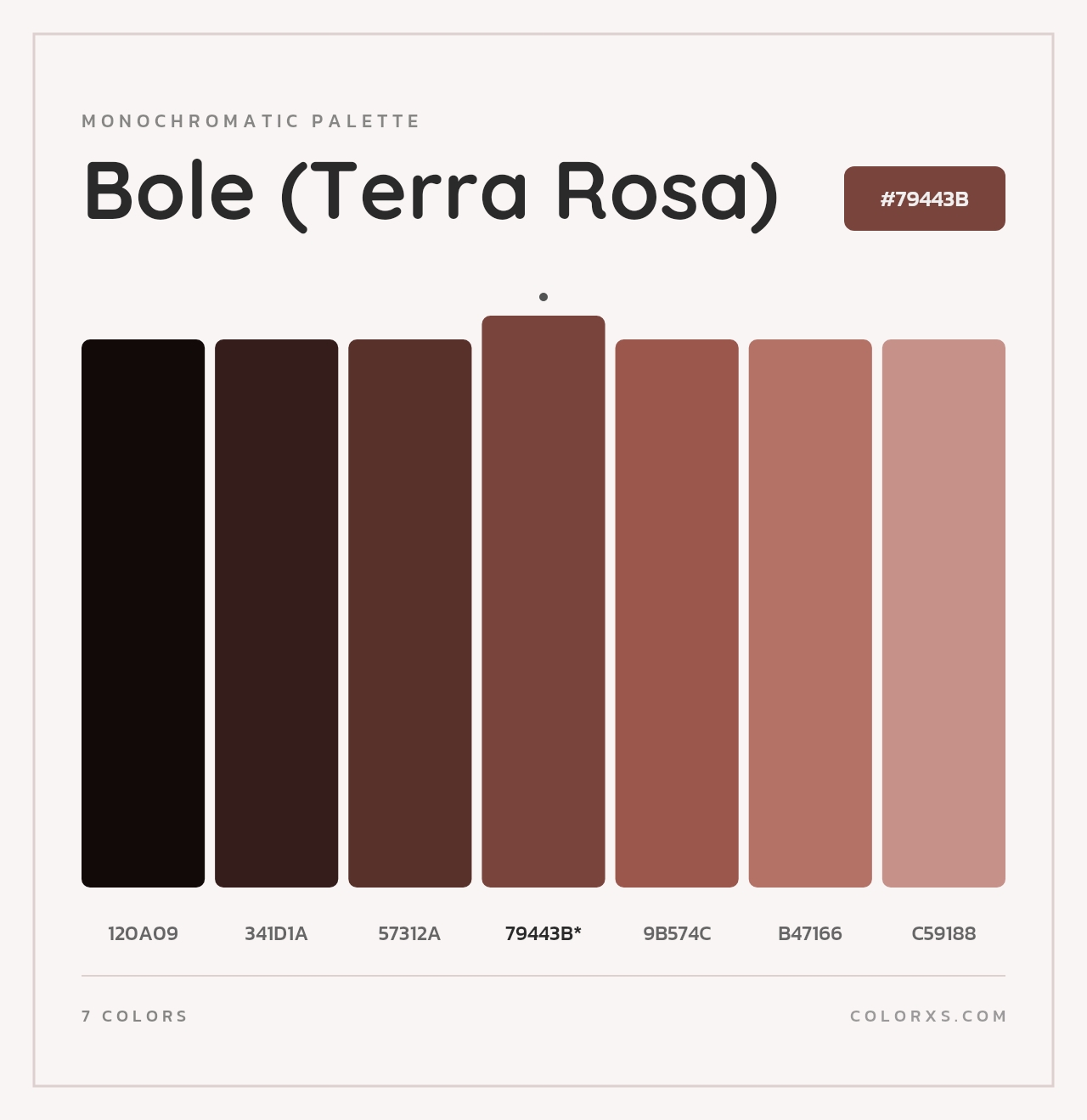 Bole (Terra Rosa) - Monochromatic Color Palette