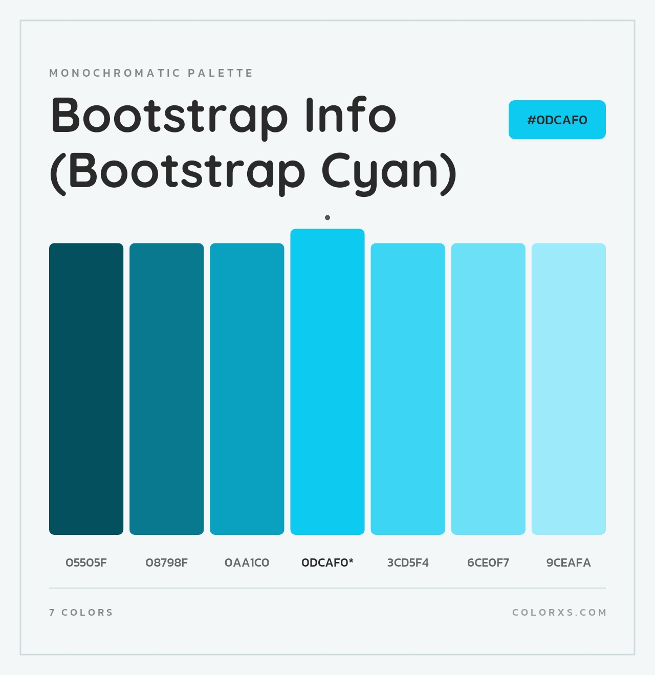 Bootstrap Info (Bootstrap Cyan) - Monochromatic Color Palette