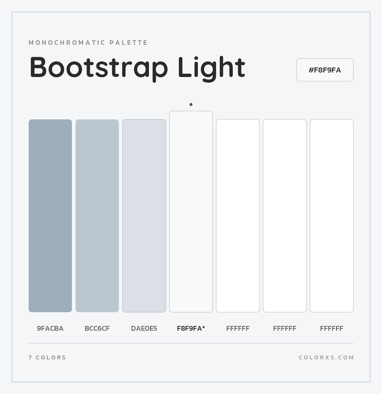 Bootstrap Light - Monochromatic Color Palette