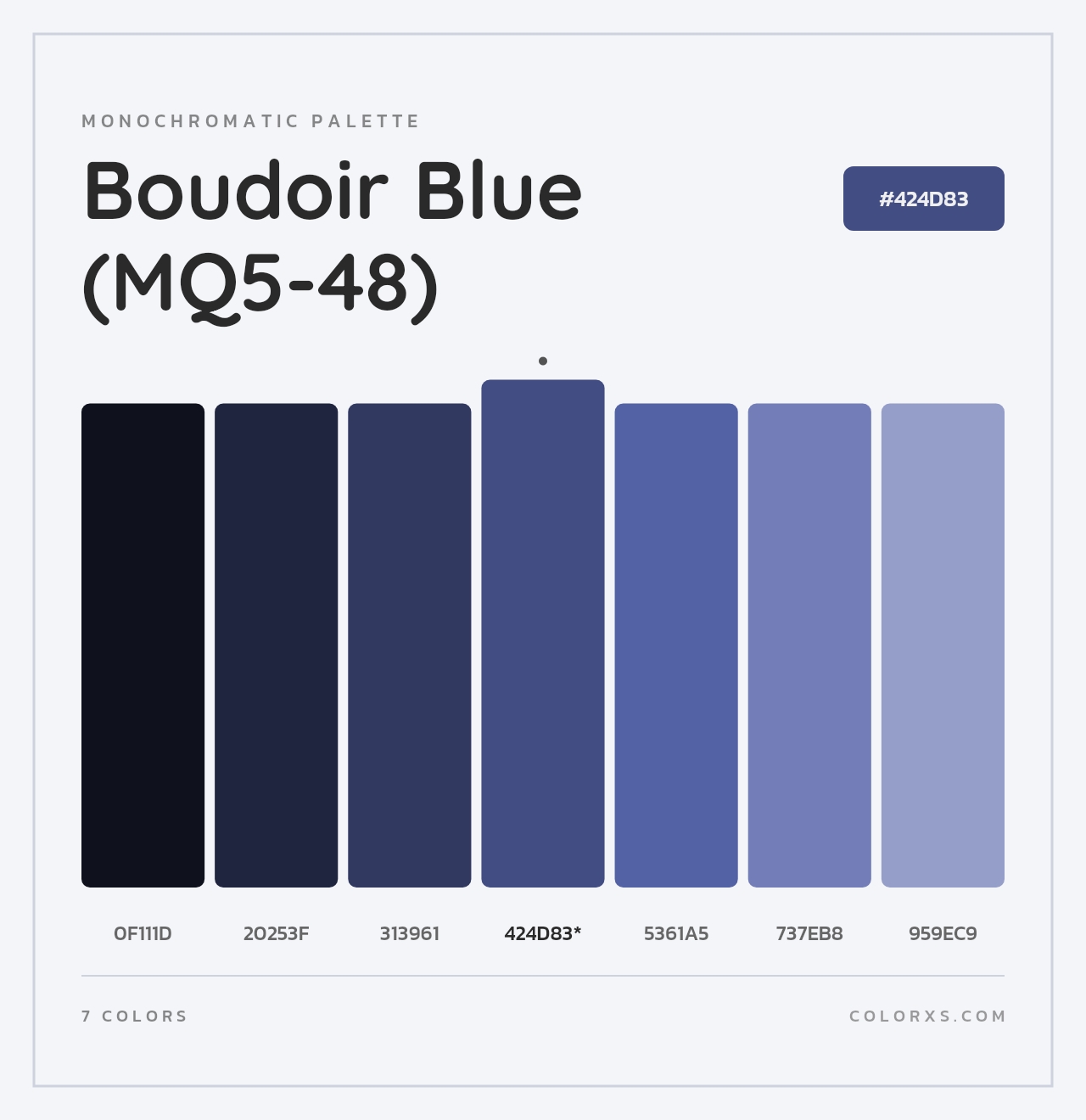 Boudoir Blue (MQ5-48) - Monochromatic Color Palette