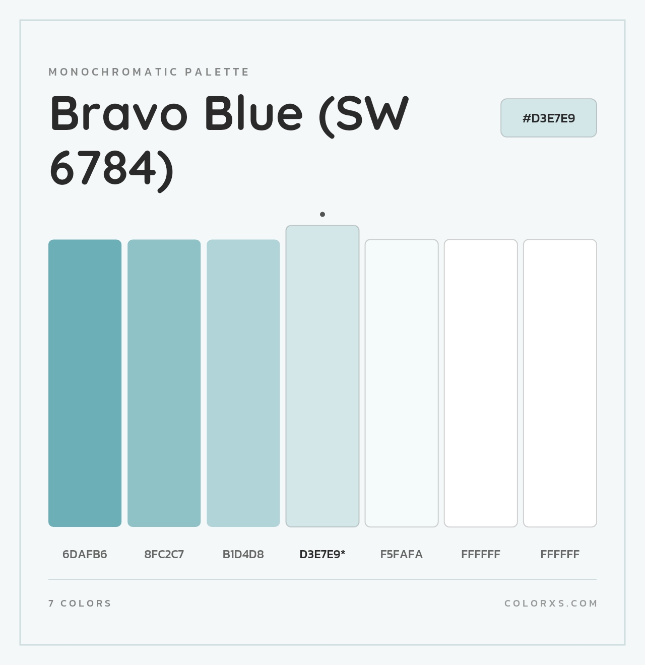 Bravo Blue (SW 6784) - Monochromatic Color Palette