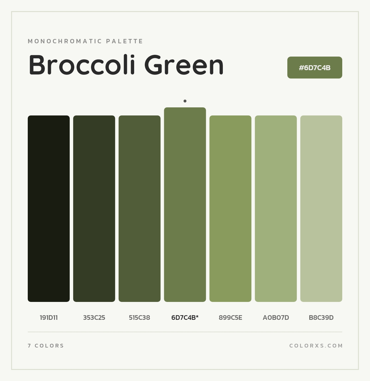 Broccoli Green - Monochromatic Color Palette