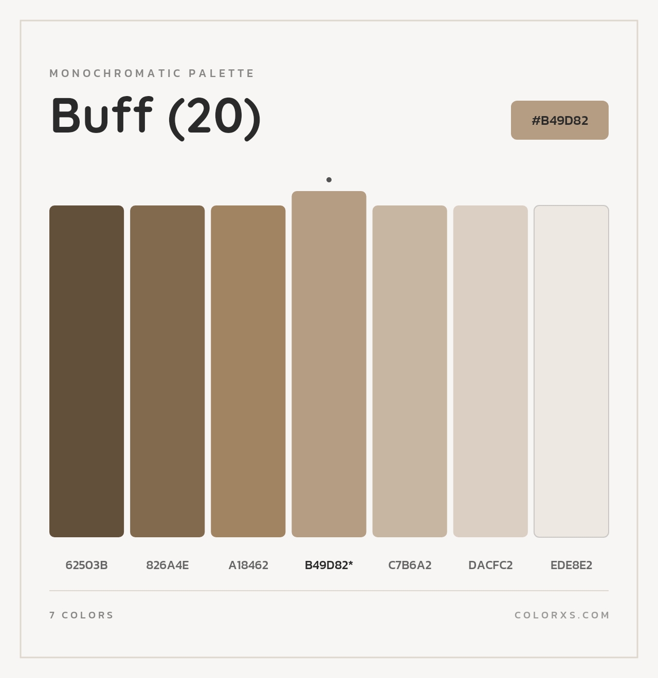 Buff (20) - Monochromatic Color Palette