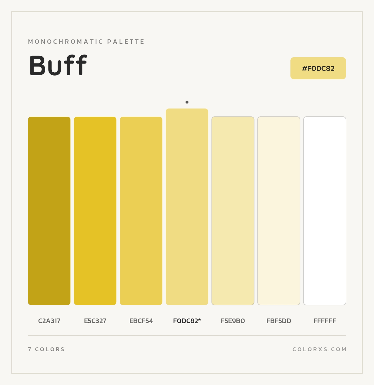 Buff - Monochromatic Color Palette