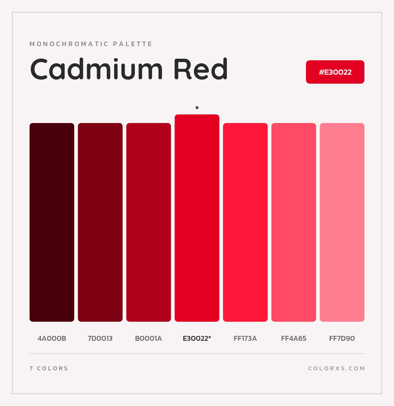 Cadmium Red - Monochromatic Color Palette