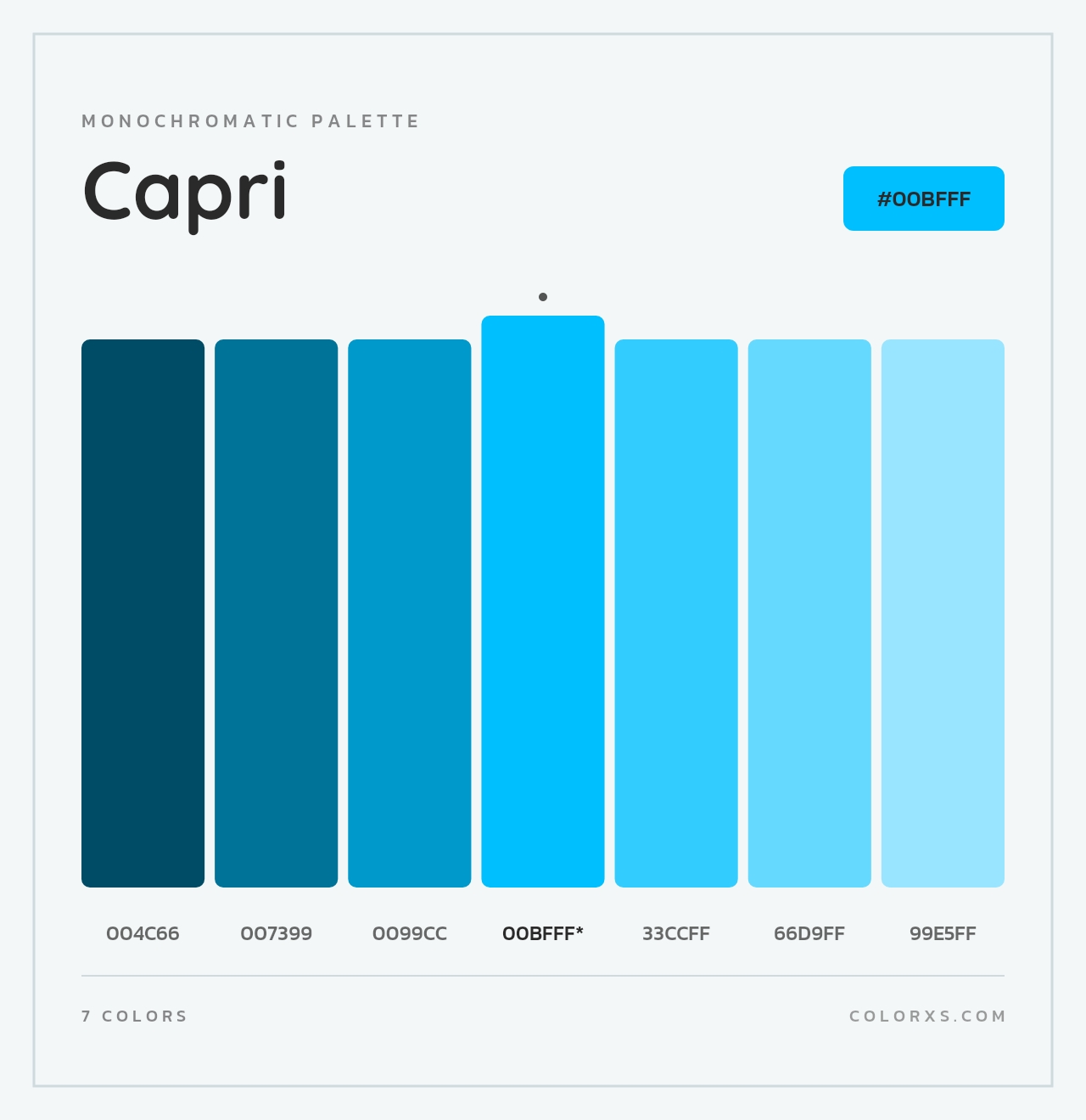 Capri - Monochromatic Color Palette