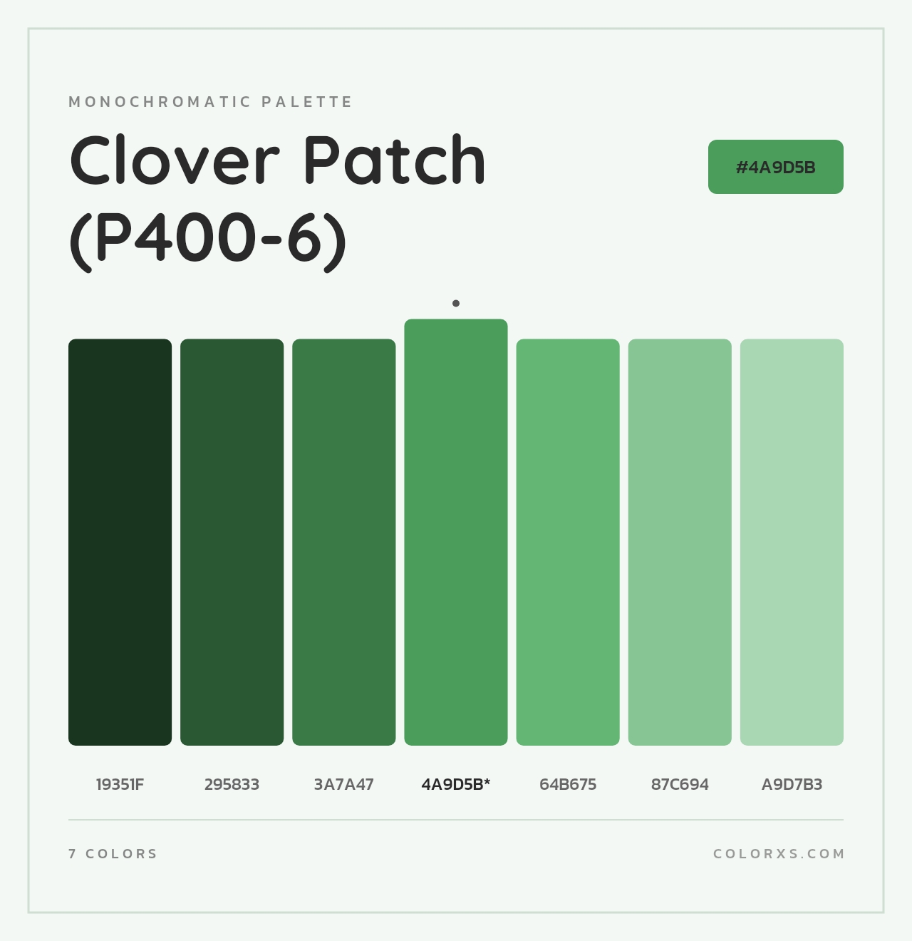 Clover Patch (P400-6) - Monochromatic Color Palette