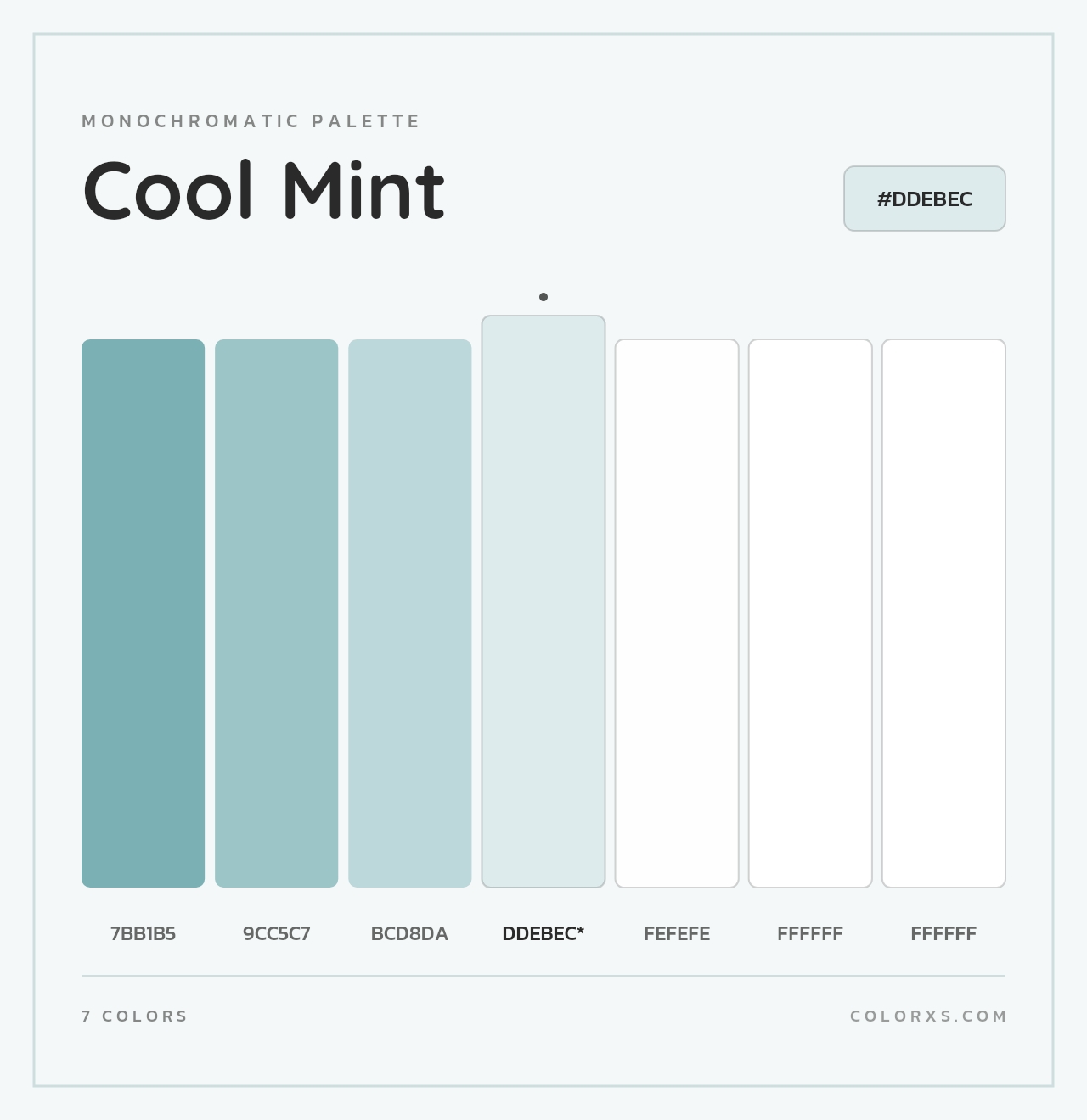 Cool Mint - Monochromatic Color Palette