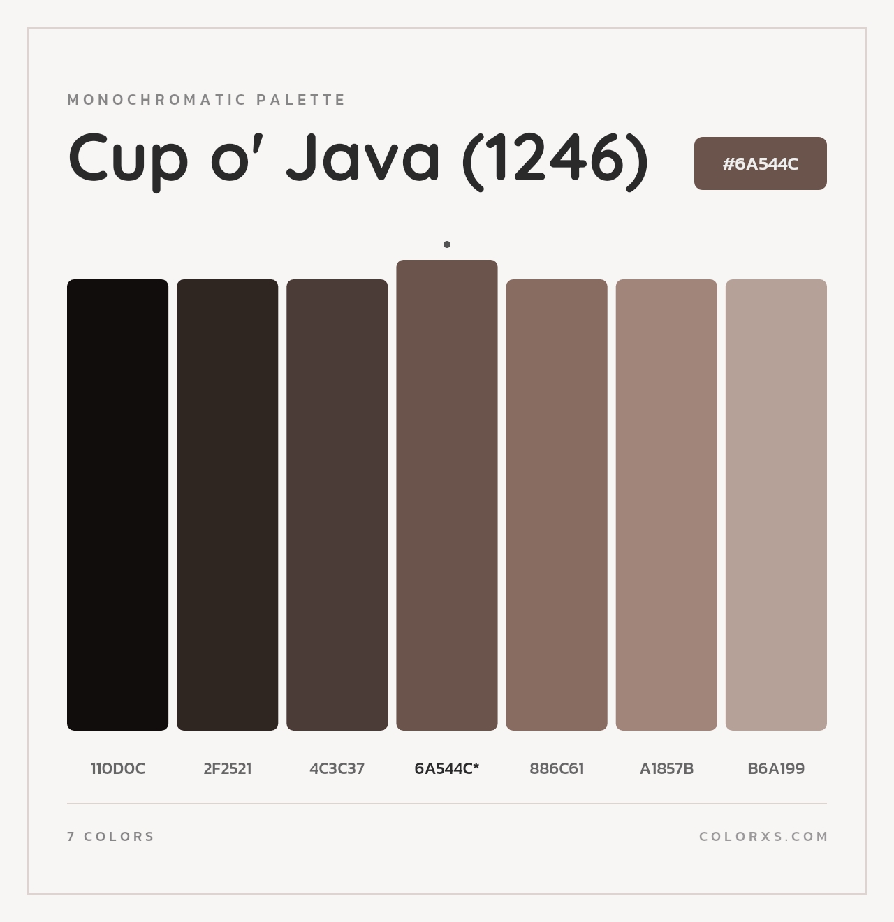Cup o' Java (1246) - Monochromatic Color Palette