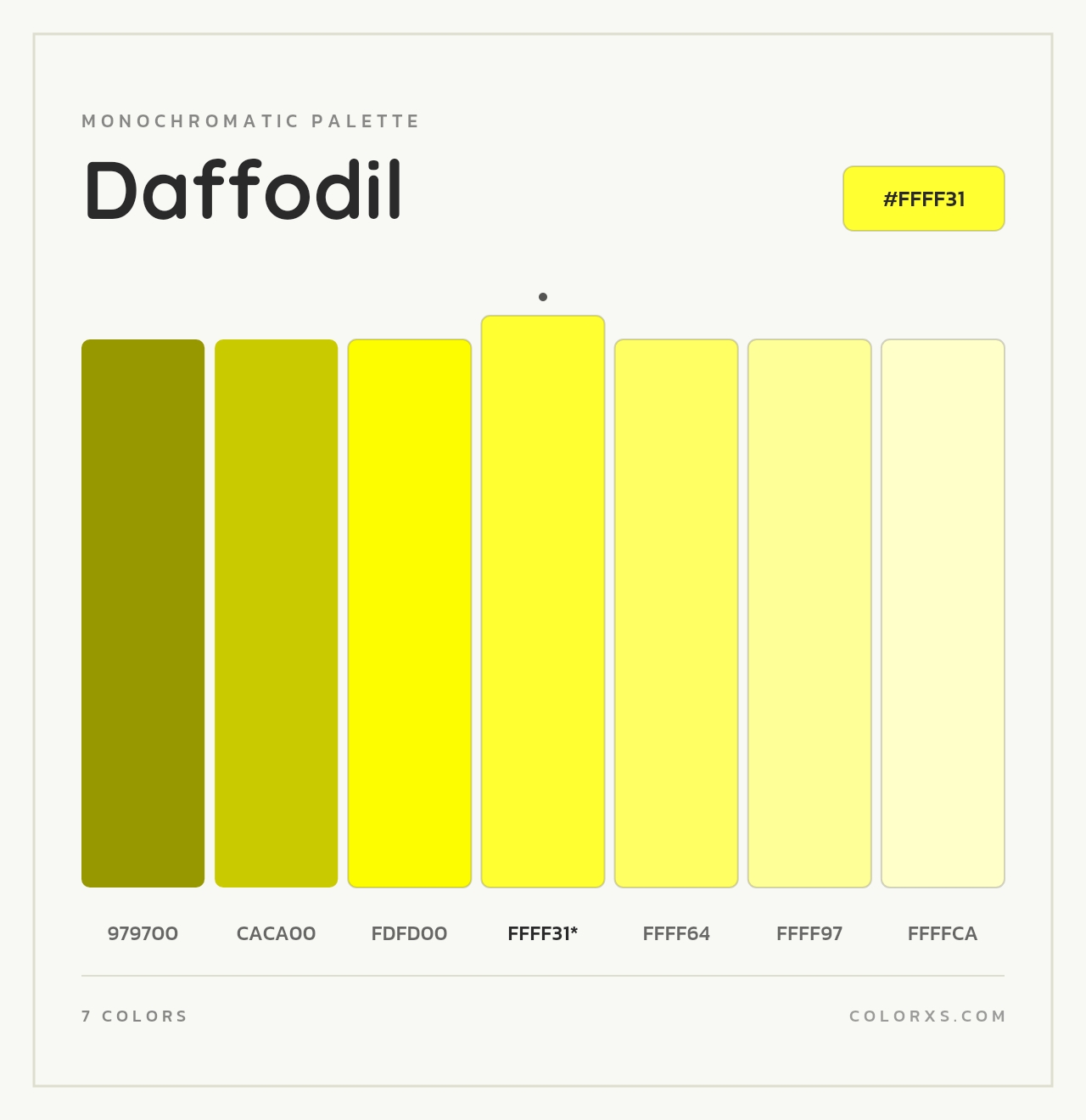 Daffodil - Monochromatic Color Palette