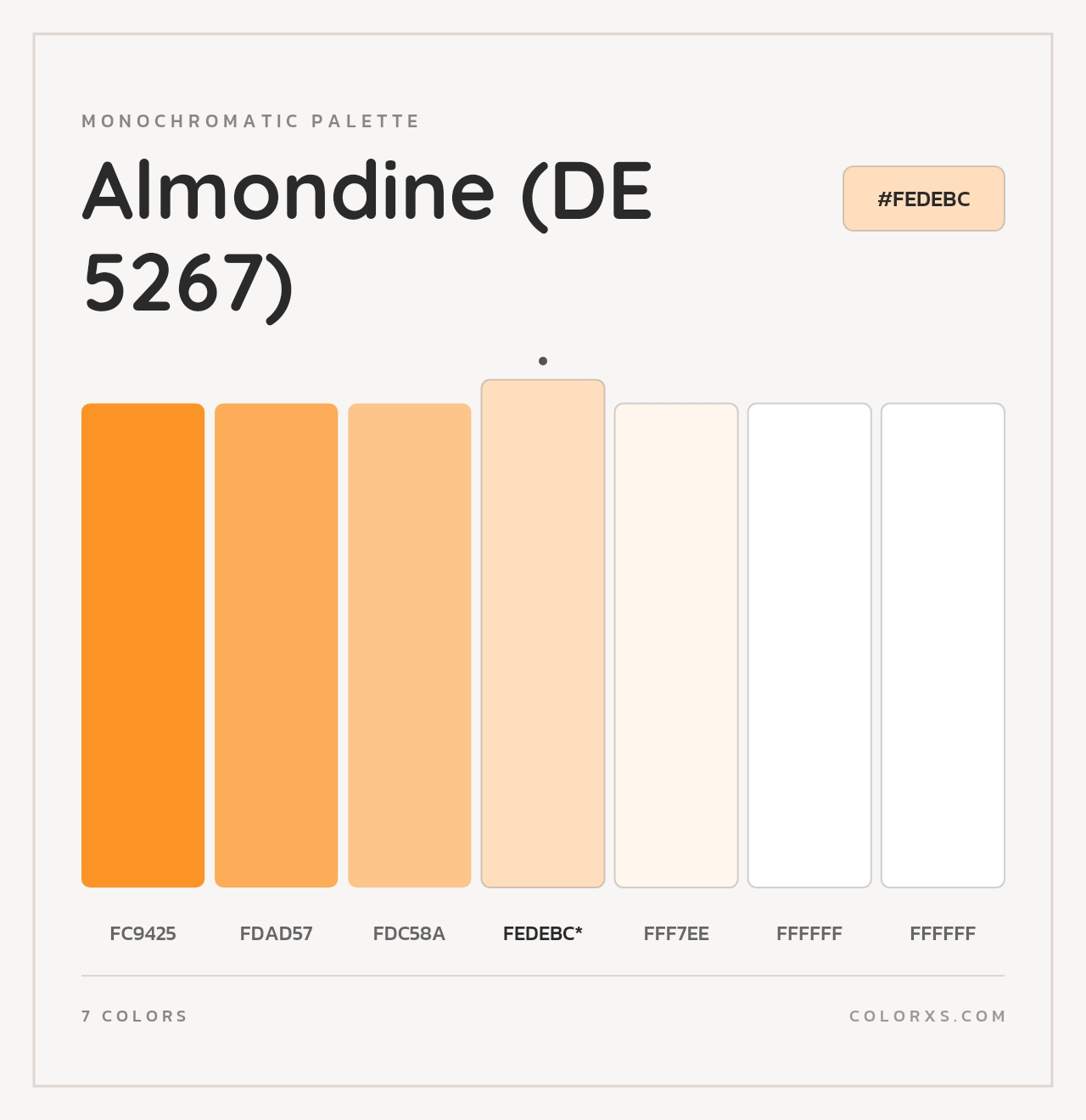 Almondine (DE 5267) - Monochromatic Color Palette