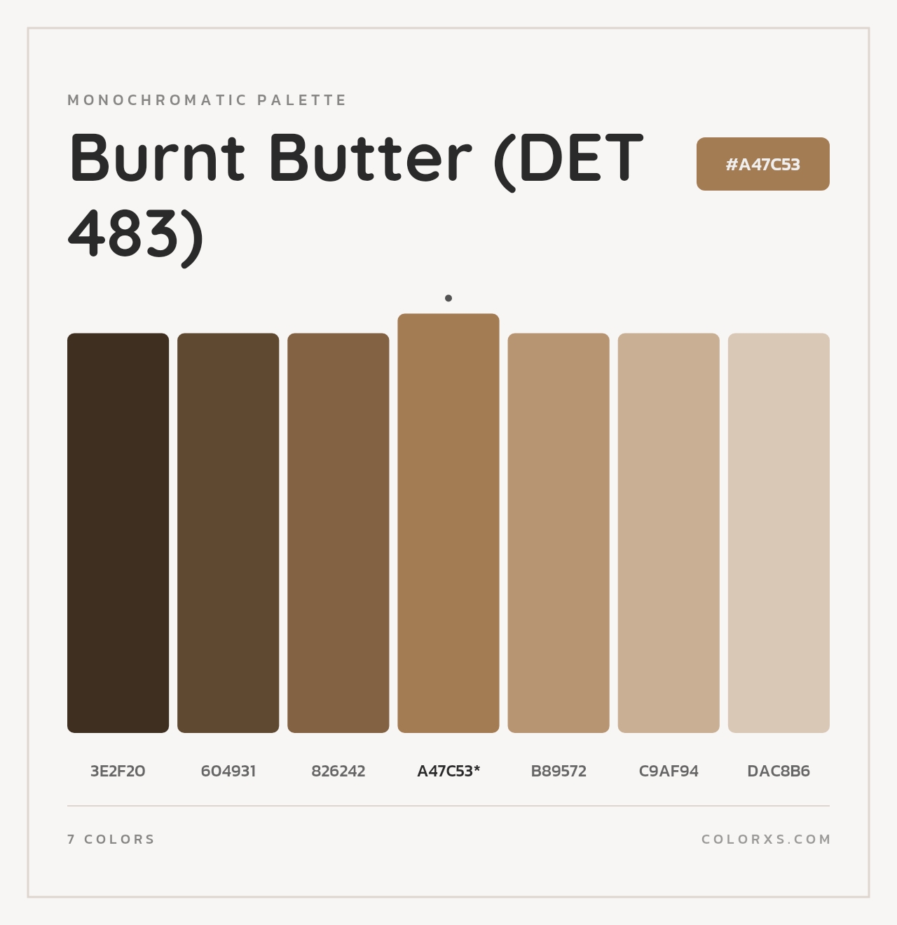 Burnt Butter (DET 483) - Monochromatic Color Palette