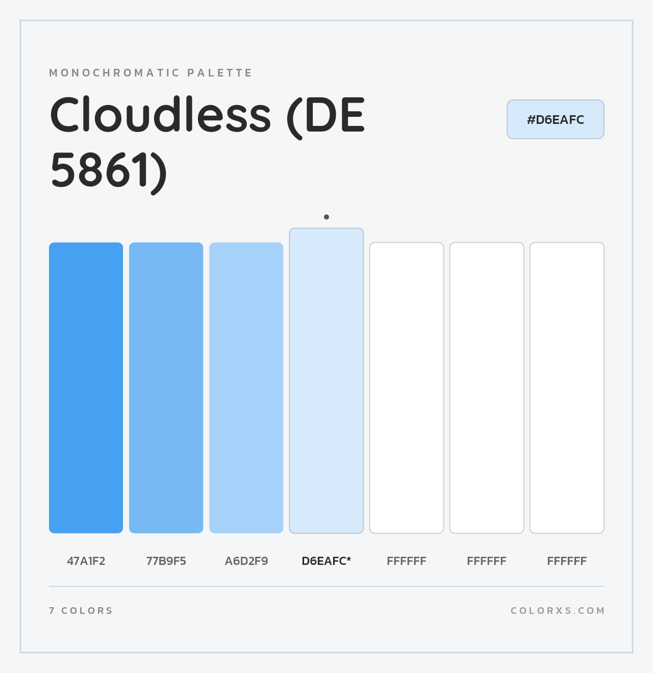 Cloudless (DE 5861) - Monochromatic Color Palette