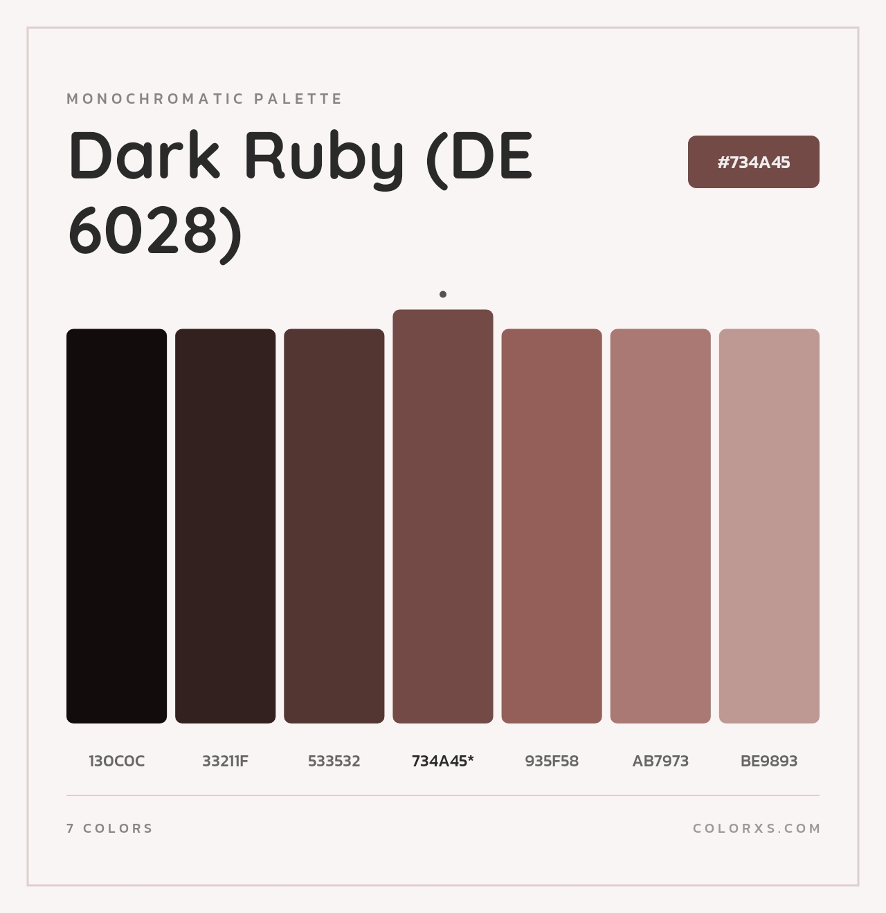 Dark Ruby (DE 6028) - Monochromatic Color Palette