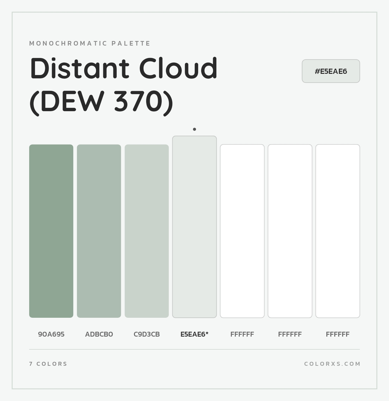 Distant Cloud (DEW 370) - Monochromatic Color Palette