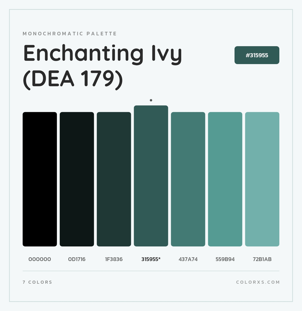 Enchanting Ivy (DEA 179) - Monochromatic Color Palette